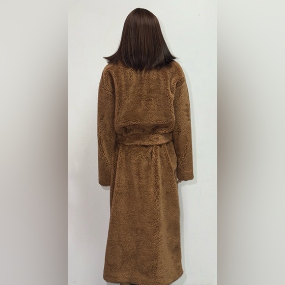 UGG ALESANDRA FAUX FUR WRAP COAT - Picture 2 of 3